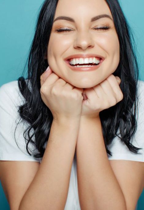 Lady smiles